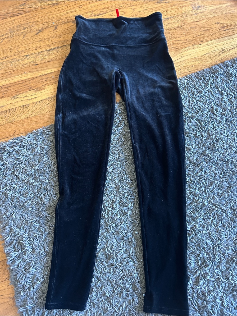 SPANX Velvet Black High-Waist Leggings Size Large